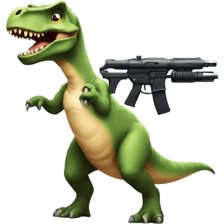 Dinosaurus with a gun emoji