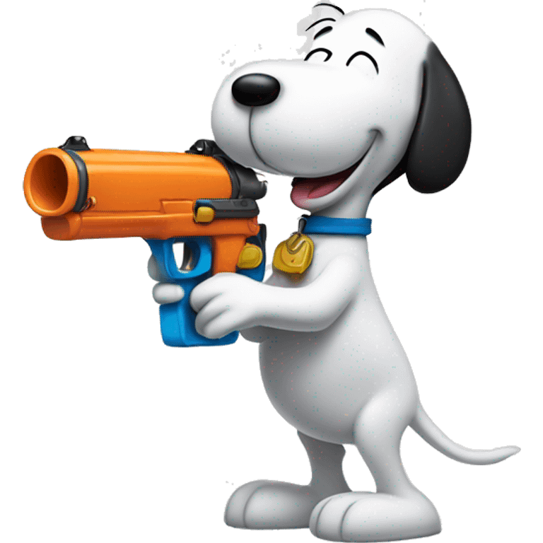 Snoopy with a squirt gun  emoji