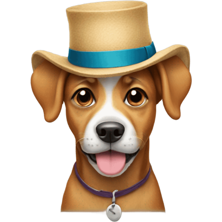 Dog with a hat emoji