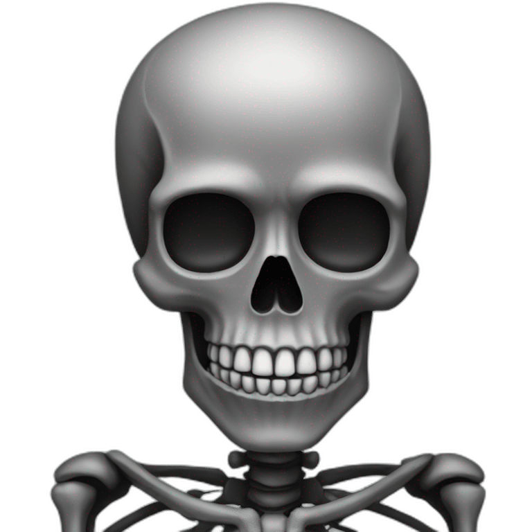 A black skeleton emoji