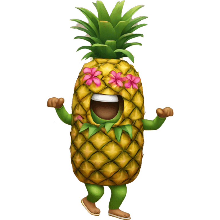 pineapple dancing hawaiian  emoji