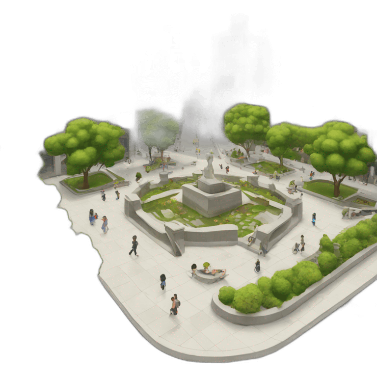 public square with urban design emoji