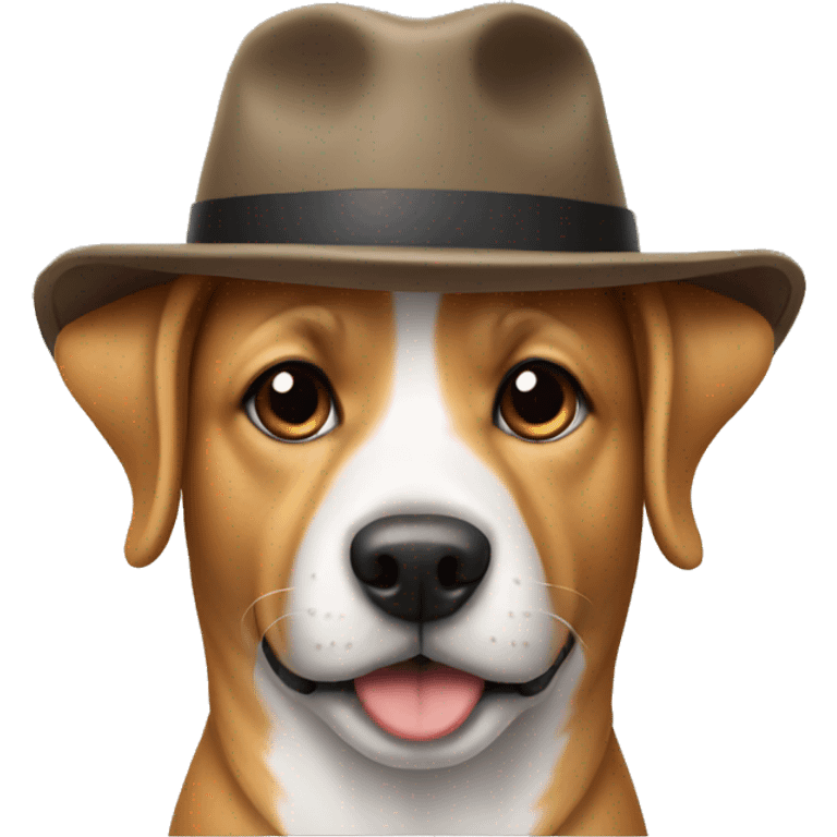 A dog wearing a hat  emoji