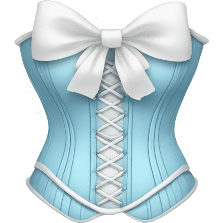 Baby blue corset with a white bow emoji