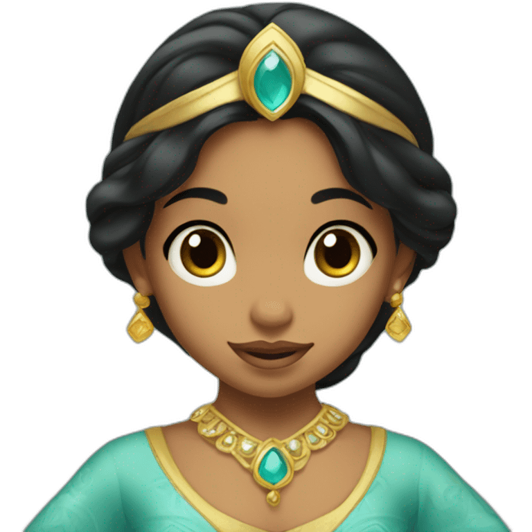 toddler face dressed as princess jasmine of alladin emoji