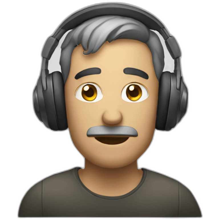 Man calmly listening to music emoji