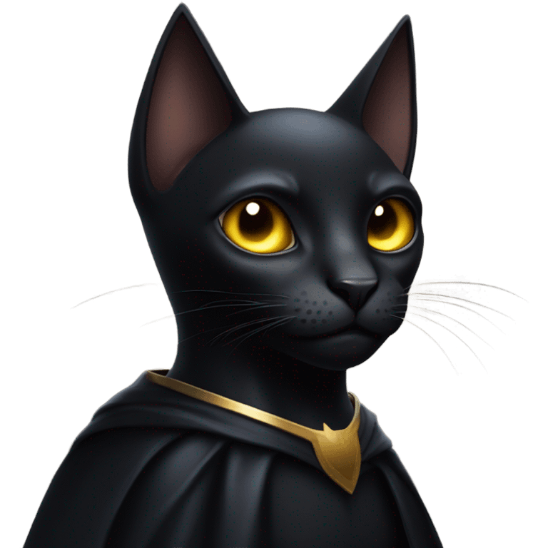 Batman black cat with glowing eyes emoji