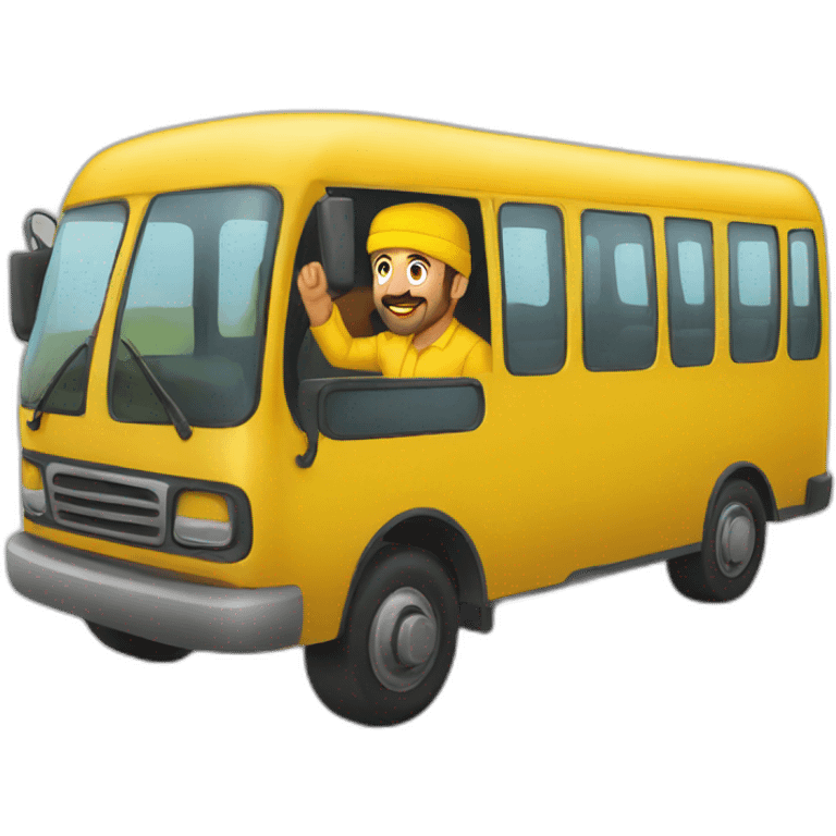 Armenian men in yellow clothing in the bus emoji