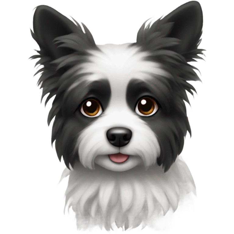 black and white fluffy small dog emoji