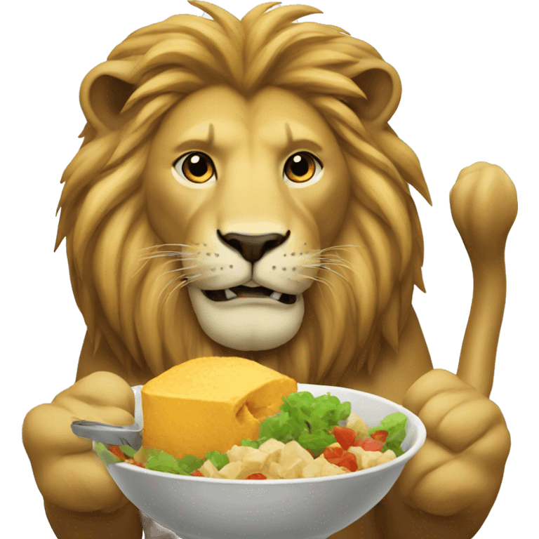 Lion eating  emoji