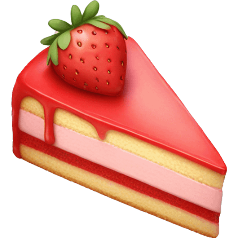 Piece of strawberry cake cute  emoji