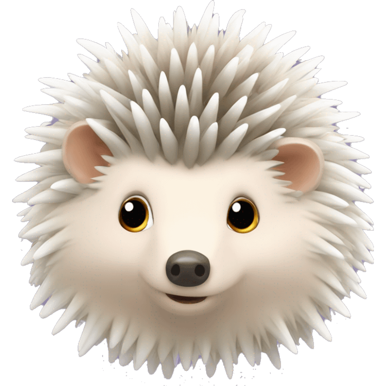 Hedgehog white creamy quills DIFFERENT COLORED EARS emoji