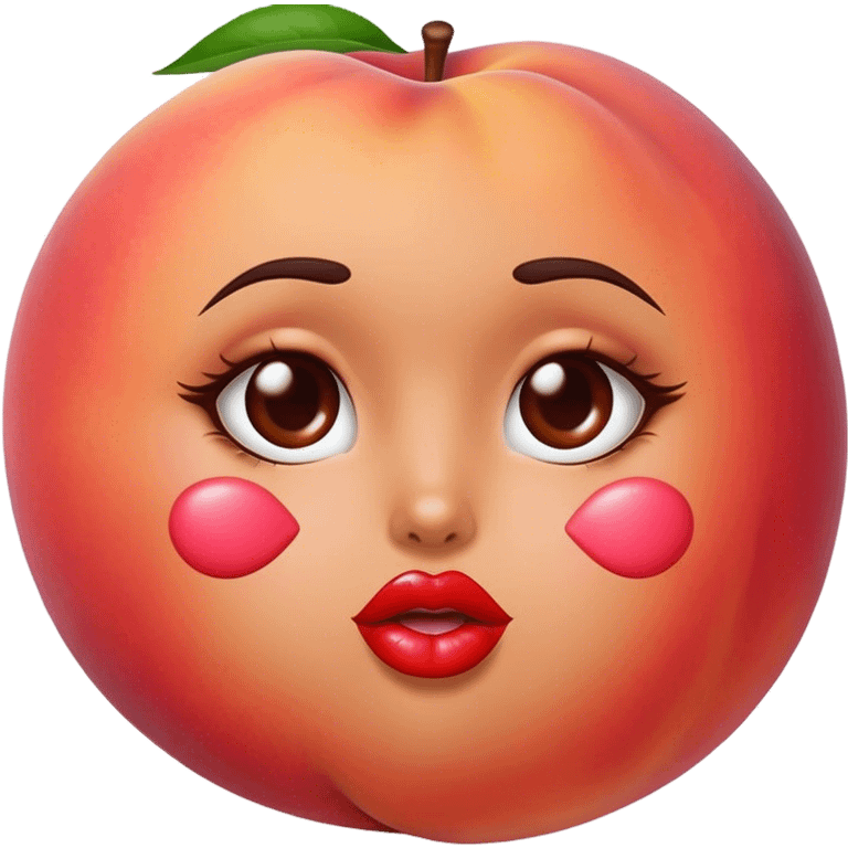 peach with lipstick kisses on it emoji