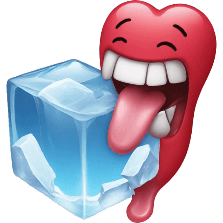 tongue licking on an icecube emoji