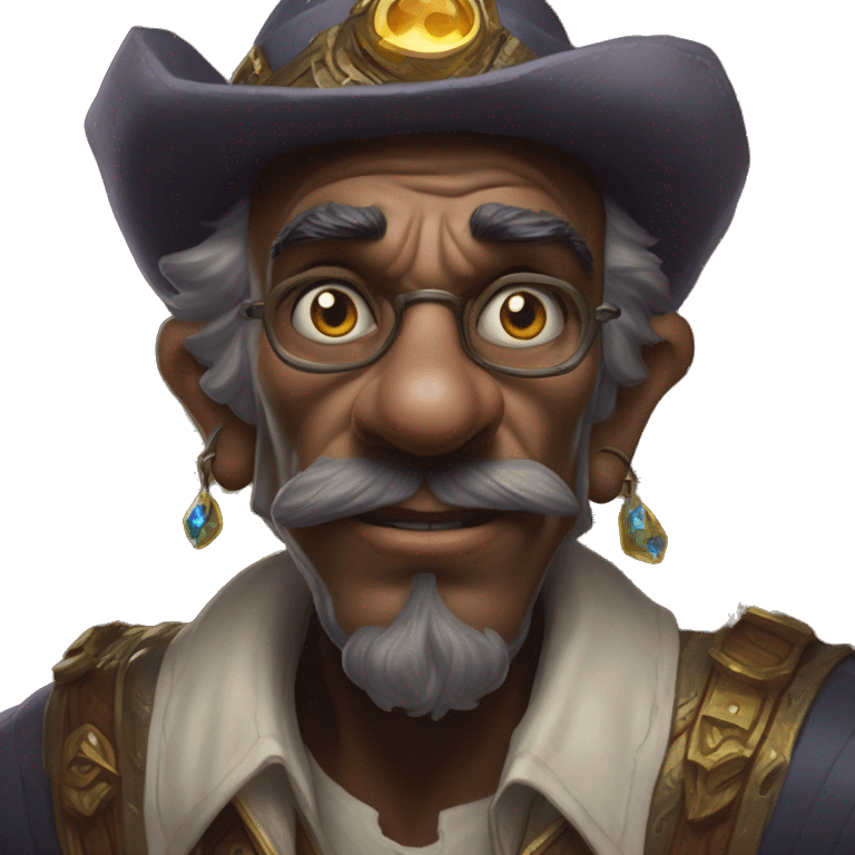 Warcraft gem collector in Uncle Scrooge style, oil paint, mysterious eyes, intricate lips, masterpiece portrait, odd perspective, beautiful, desirable, logical emoji