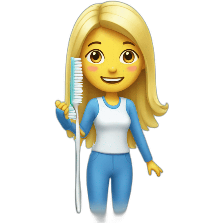 Toothbrush Girl emoji