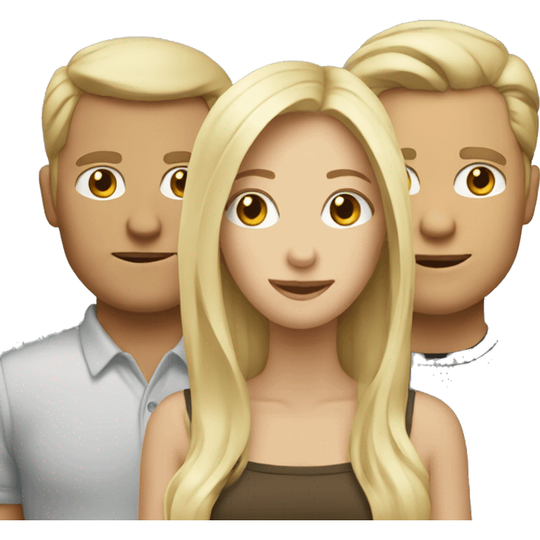 2 blond woman 2 white men with dark hair emoji