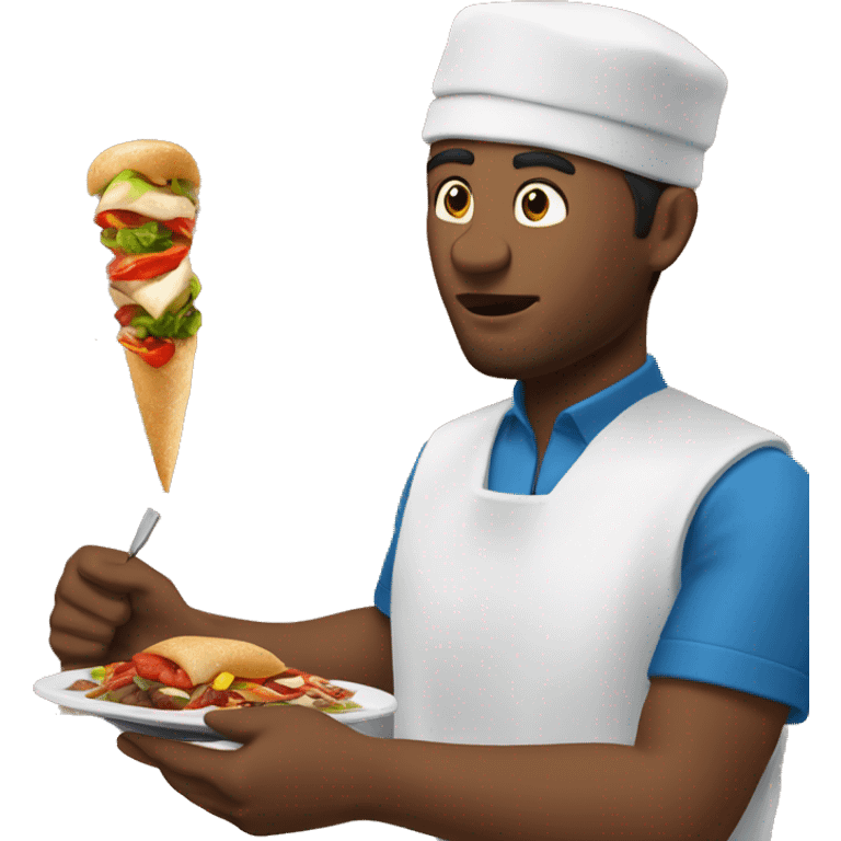 Homme antillais qui mange un kebab emoji