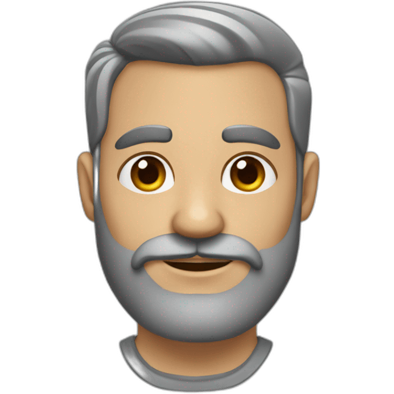 hombre pelo gris con barba de candado y paleta de pintor emoji