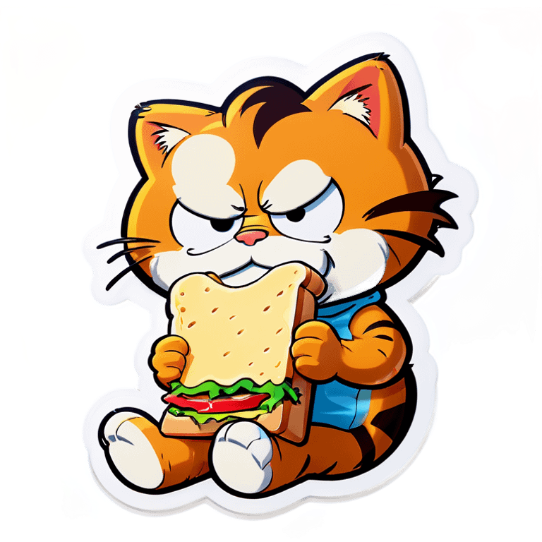 garfield eating a sandwich emoji