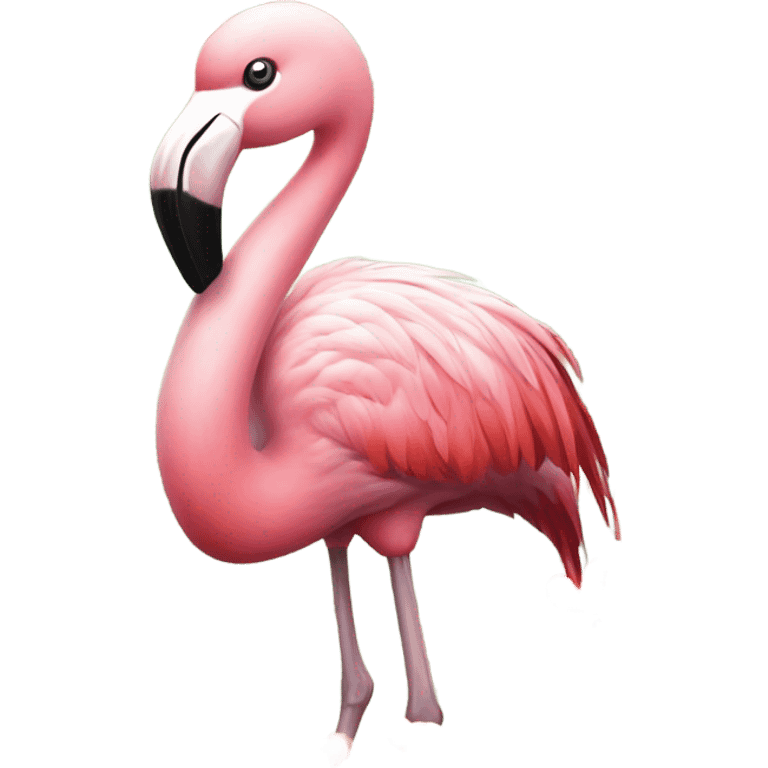 Flamingo surrounded by hearts emoji