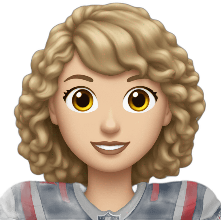 Taylor swift with patriots jersey on emoji