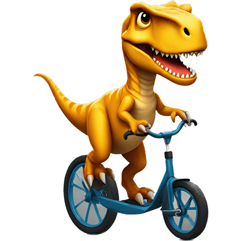 T rex riding a tricycle  emoji