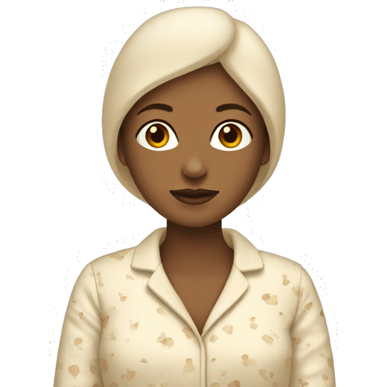 Women en pijama beige  emoji