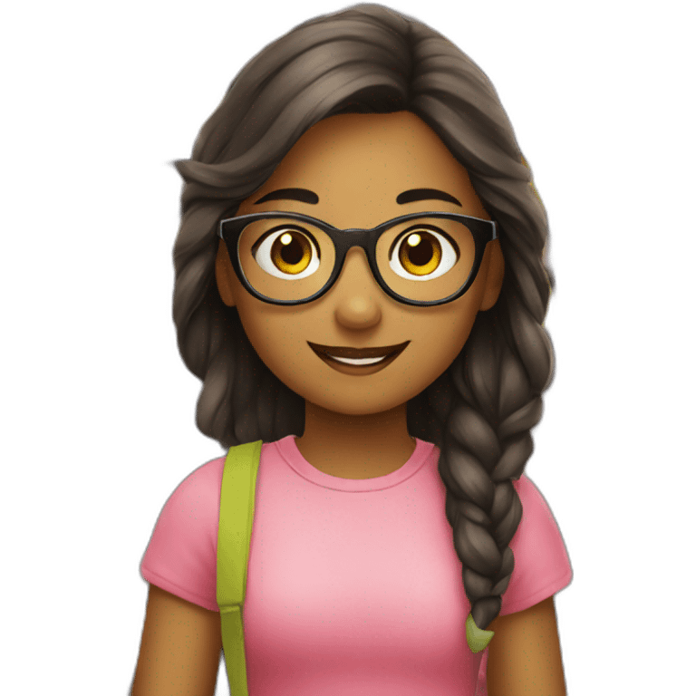 girl with glasses at book fair emoji