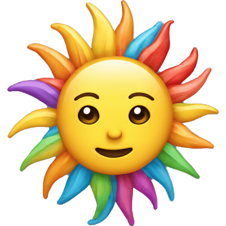 Colorful sun emoji