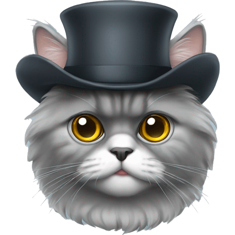 Gray Persian cat wearing monocle  emoji