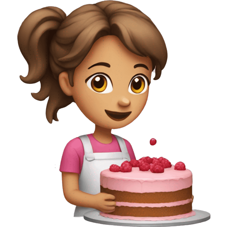 Girl making a cake emoji