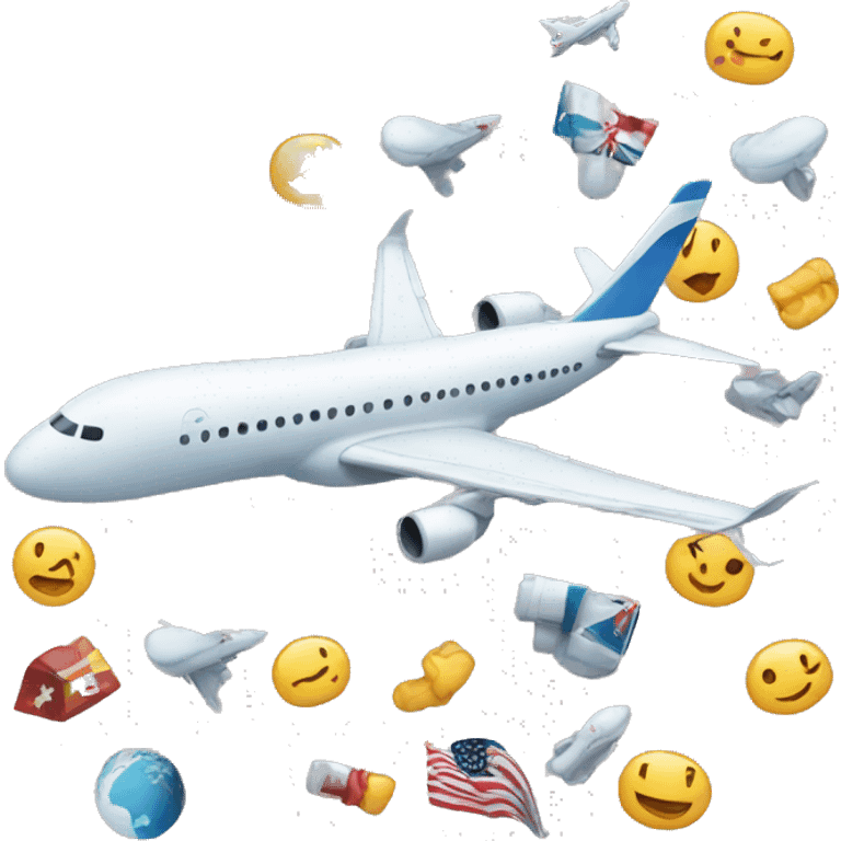 Airplane around the world emoji