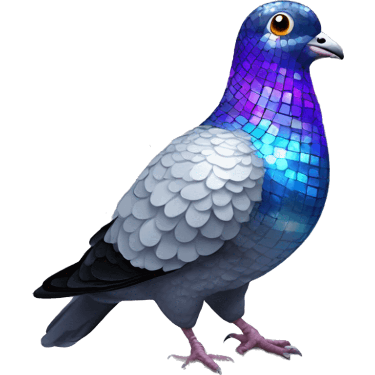 disco ball pigeon emoji