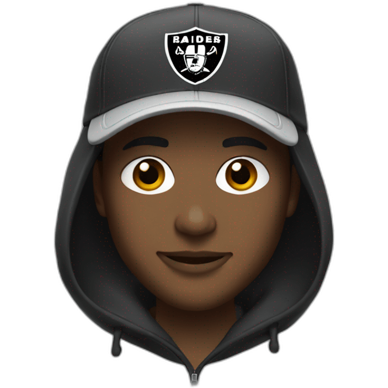 Me in a raiders hoodie and hat emoji