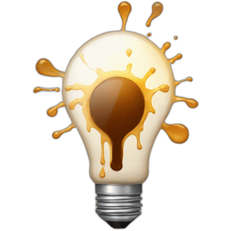 light bulb icon, with coffee splashes around emoji