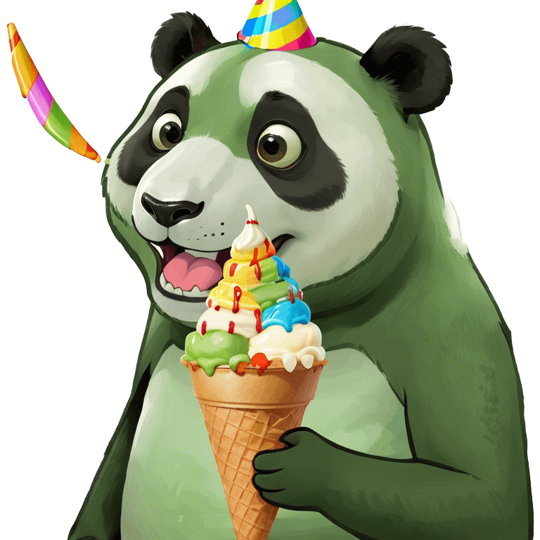 Panda eating ice cream emoji