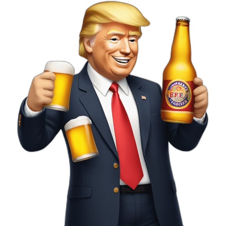 Donald Trump qui boit de la bière emoji