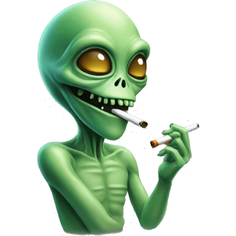 Alien smoking a spliff emoji