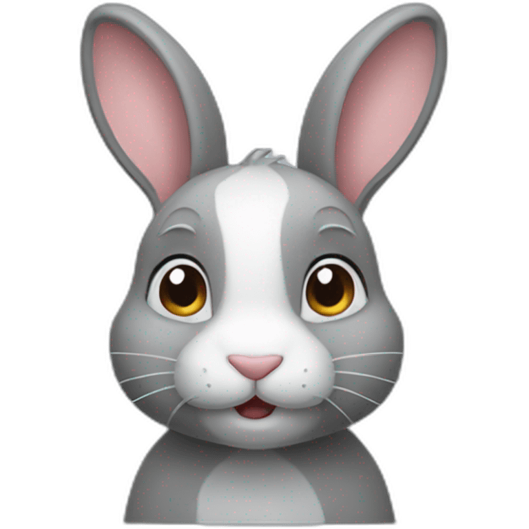 Gray cute rabbit emoji