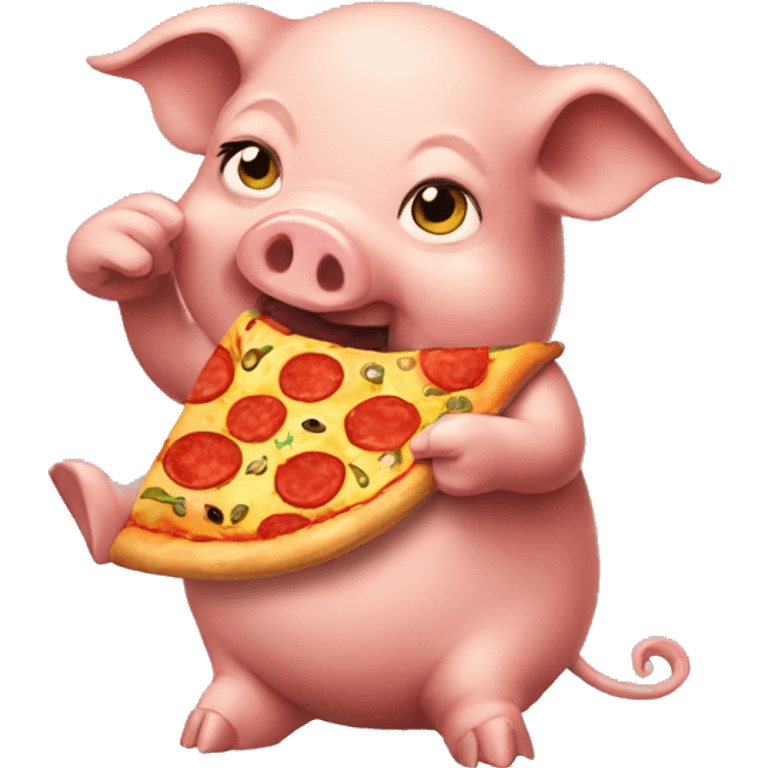 Pig eating pizza  emoji