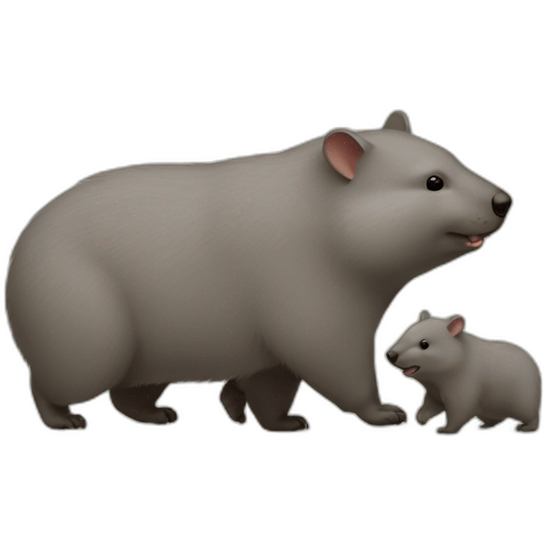 wombat family walking emoji