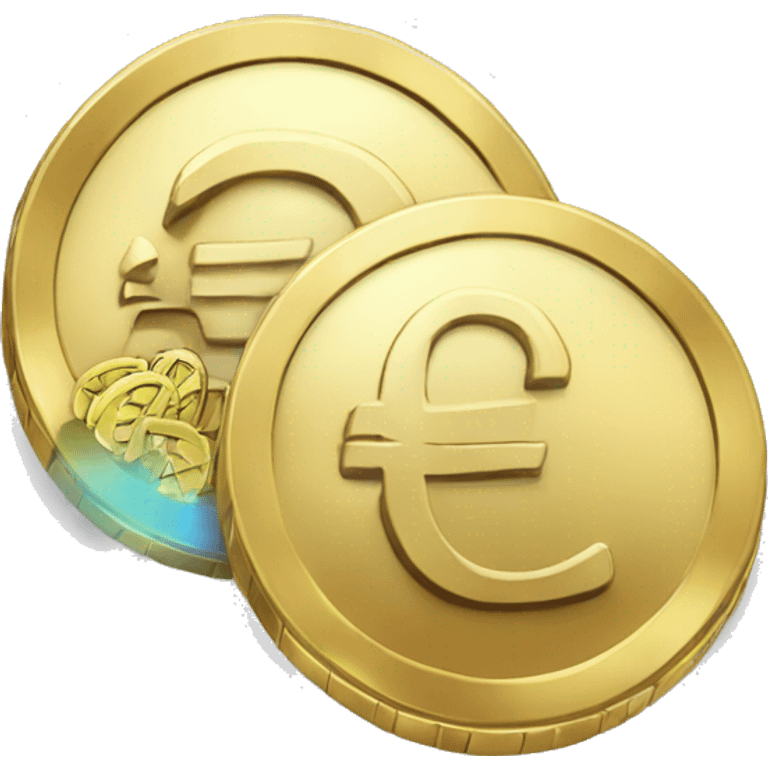 give me a gold coin with the euro logo on it emoji