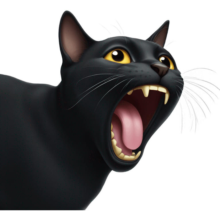 A black cat meowing emoji