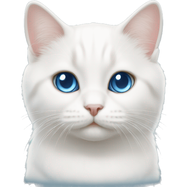 White munchkin cat standing blue eyes emoji