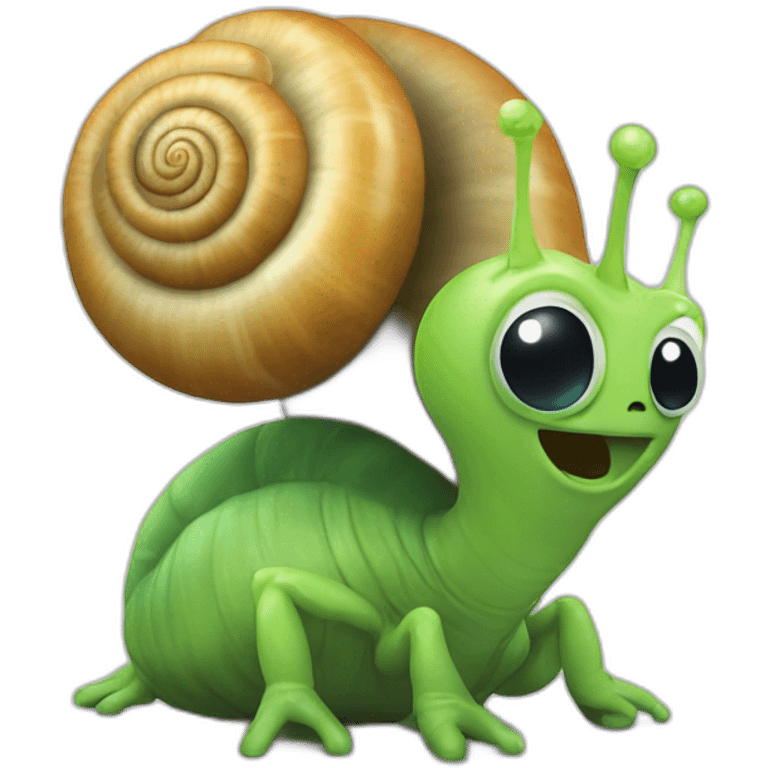 Alien sur un escargot emoji