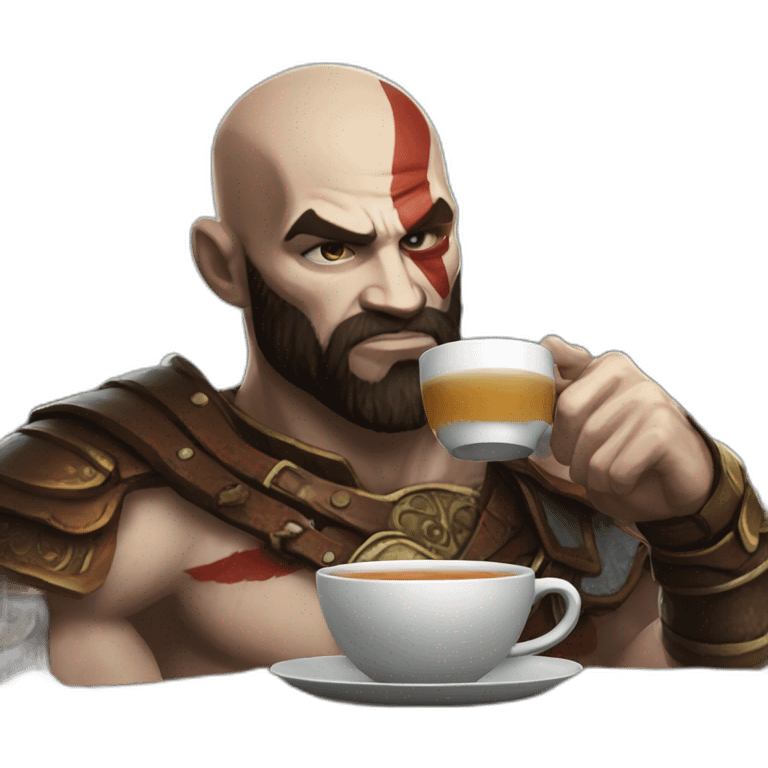 Kratos drinking tea emoji