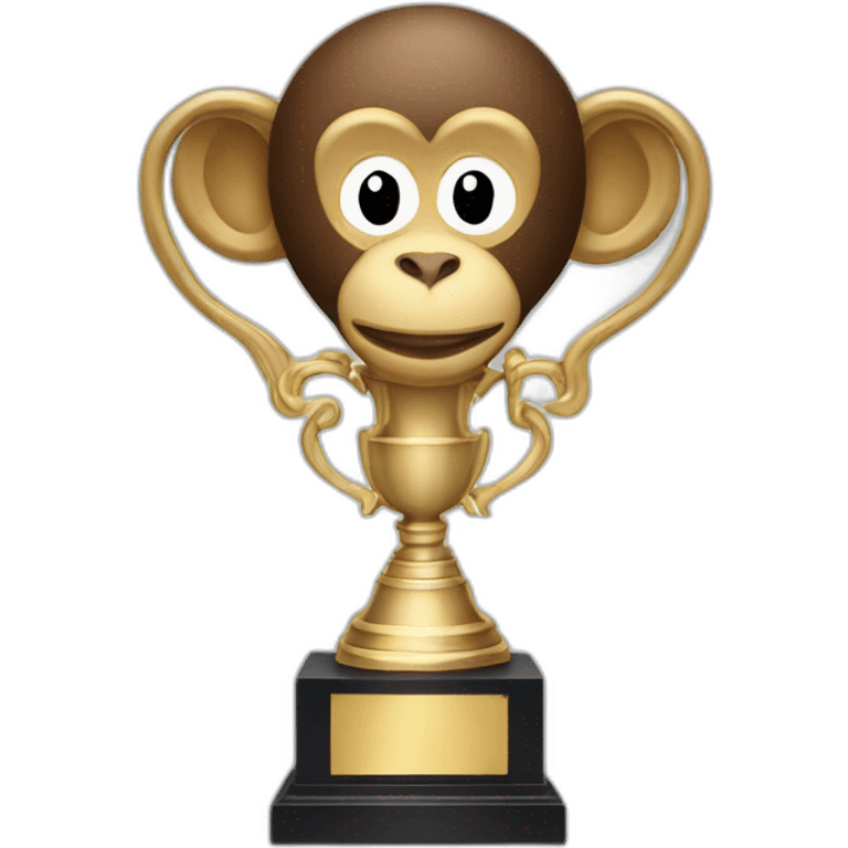 trophy with monkey's logo on it emoji