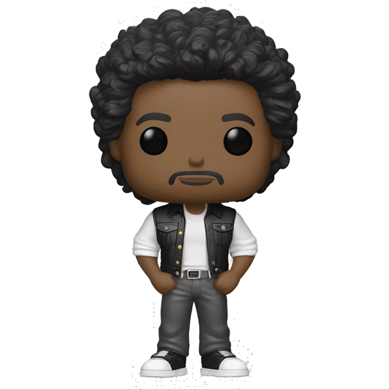 Un chico con cabello con corte Mullet,de tez blanca y ropa estilo old money en estilo funko pop emoji