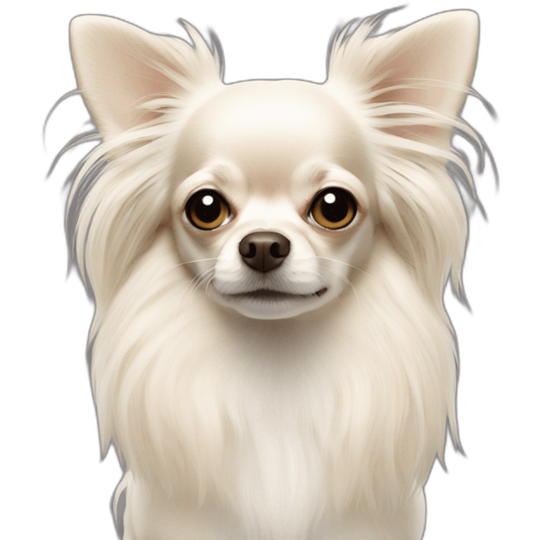 Off white chihuahua with long hair emoji